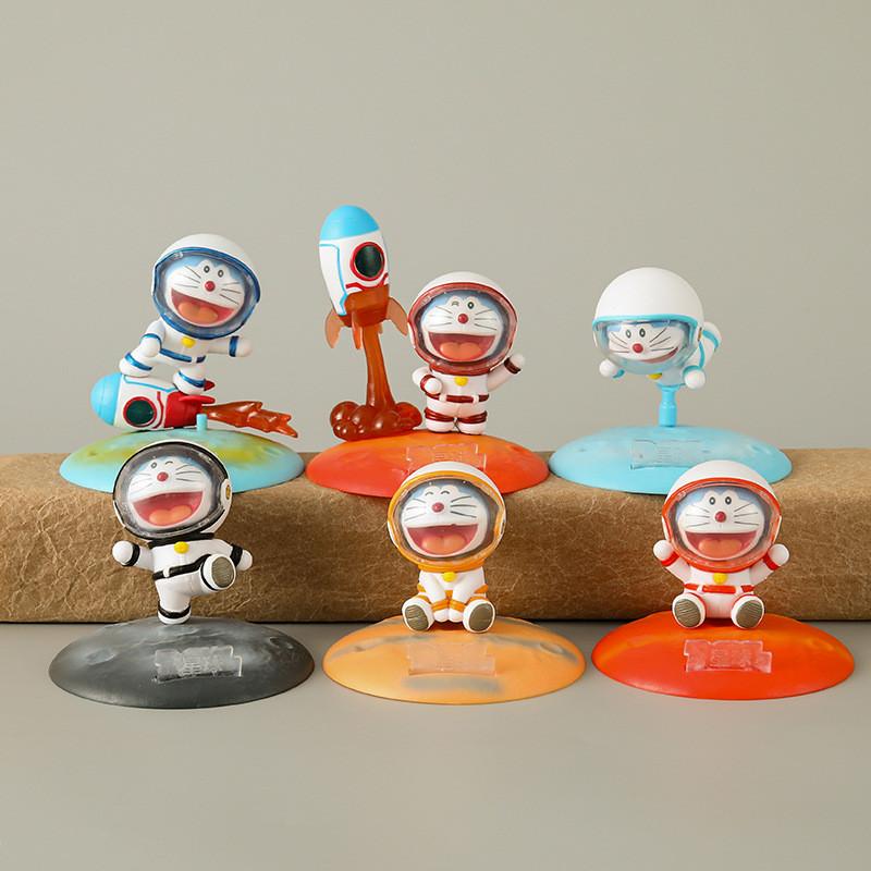 Adorable Pvc Doraemon Figurines Set Of Six Playful Cartoon Collectible Toys