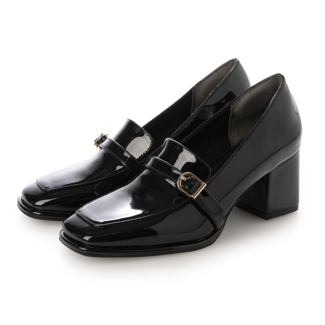 

[EVOL] [Cushioned, leg-lengthening effect] Square 3.5cm coin loafers