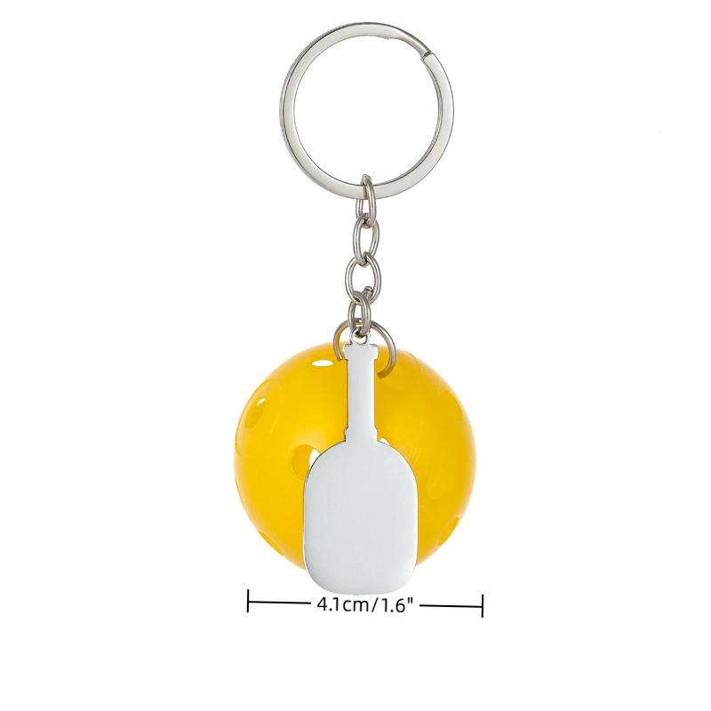 Creative Pickleball Racket Metal Keychain Colorful Hollow Golf Ball Keychains Dink Ball Fans Party Gift Bag Pendant