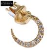 K18 0.03 DIAMOND MOON PIERCED EARRING Diamond Moon Single Ear Earring Yellow GoldUsed