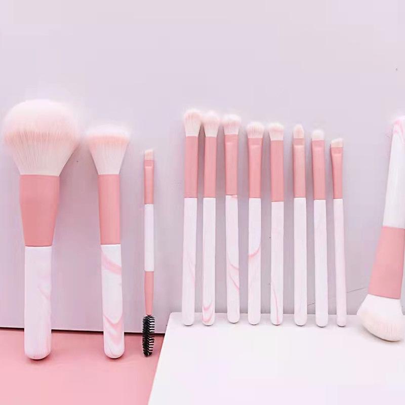 

Clear Sky 12-Piece Makeup Brush Set: Powder, Stippling, Blush, Eyeshadow Brushes with Soft, Beginner-Friendly Bristles