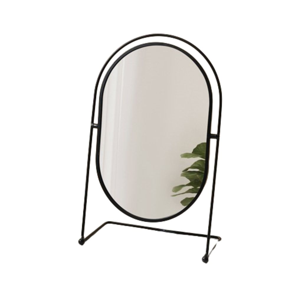 Iron Art Nordic Makeup Mirror 360° Rotatable Oval Desktop Stand Mirror Decoration High Definition Vanity Mirror Makeup Tools