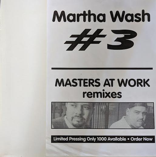 

12inch Record MARTHA WASH - #3 (Masters At Work Remixes) NONE NOT ON LABEL Dance & Electronica Used