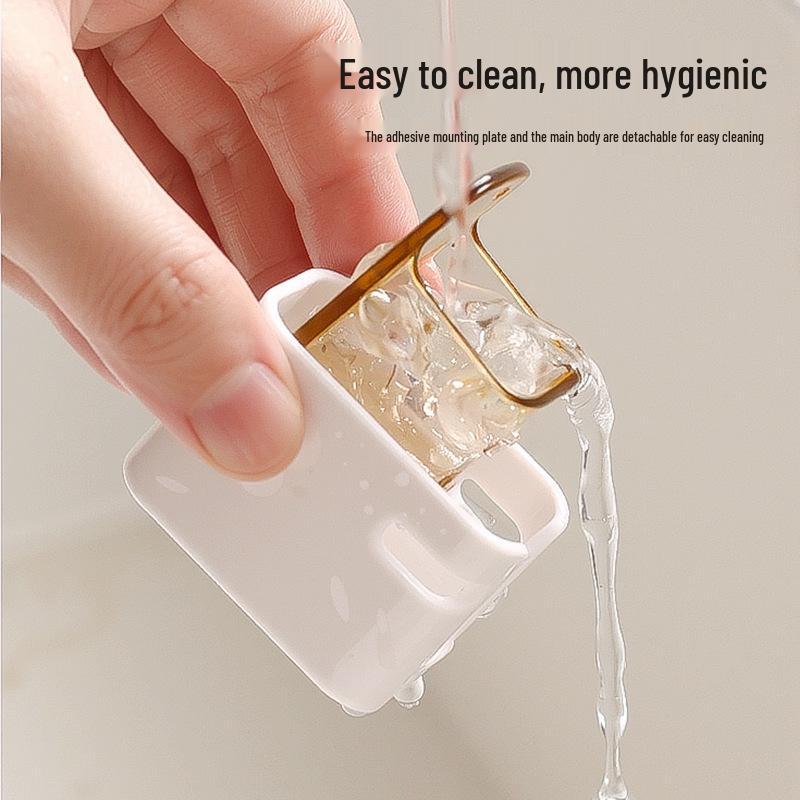 Wall-Mounted Punch-Free Dustproof Electric Toothbrush Holder and Organizer