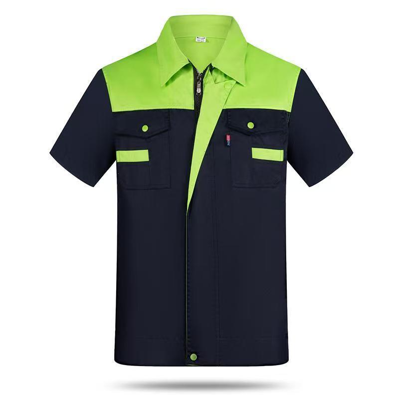 Custom Short Sleeve Workwear Set for Auto Repair and Construction - Wear-Resistant Labor Protection Clothing