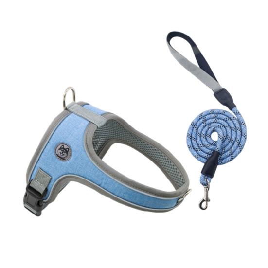 No-Pull Dog Harness Breathable Dog Harness with Reflective Leash Adjustable Fit Mesh Vest Harness