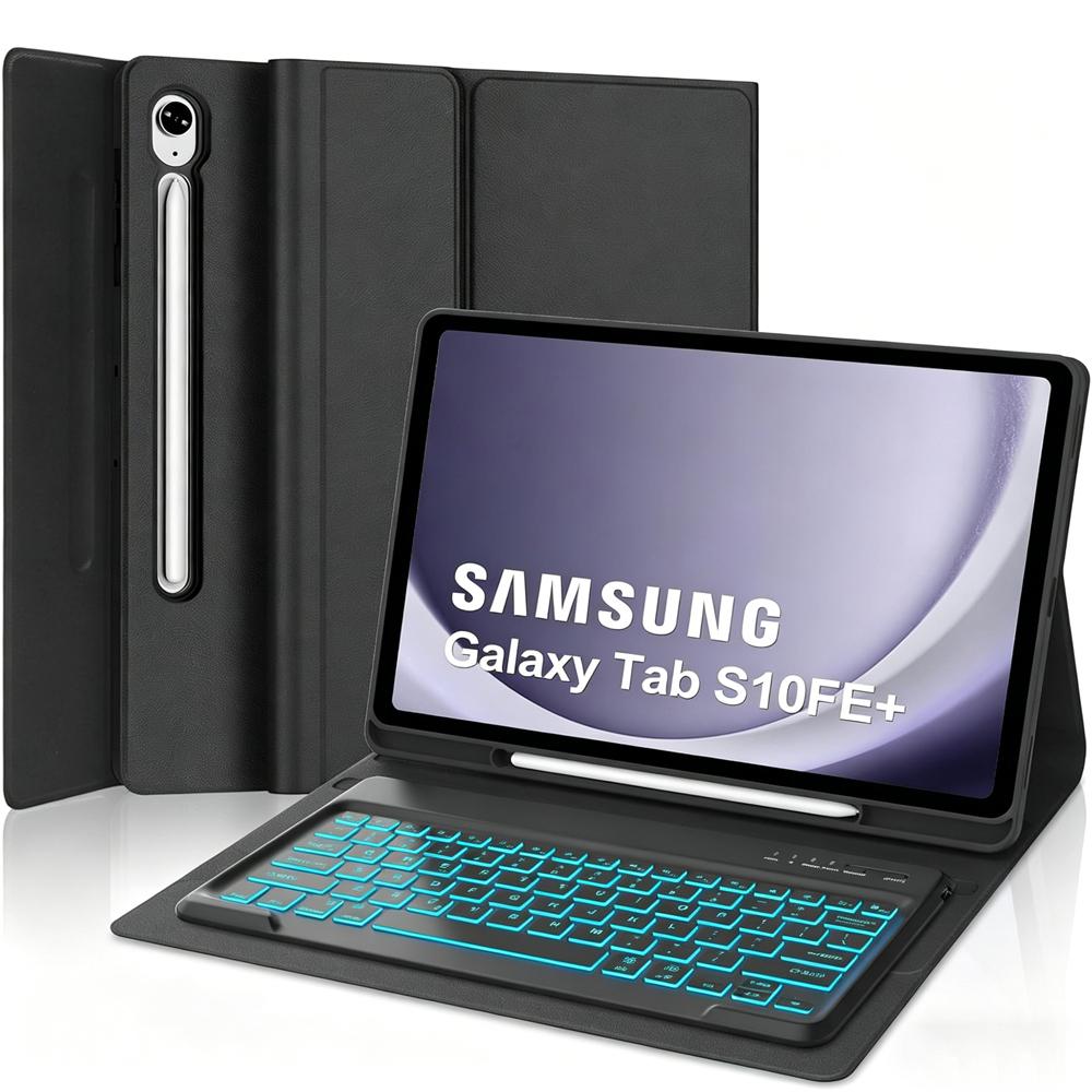 Case for Samsung Galaxy Tab S10 FE Plus 13.1 lnch,Detachable 7-color Backlit Keyboard for Tab S10 FE+13.1" with Pencil Holder
