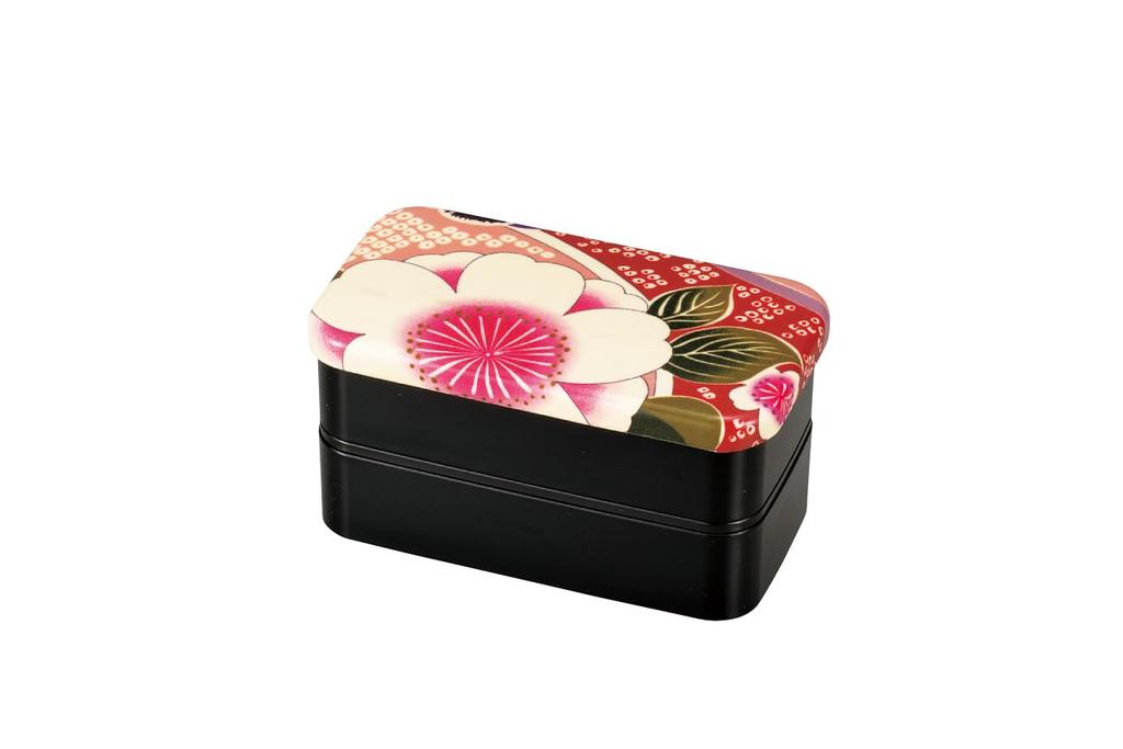 Tatsumiya Lunch Rectangular Lunch Sakura 30479 Cloth-Covered Box, Two-Tiered Box, Pink, 700cm,