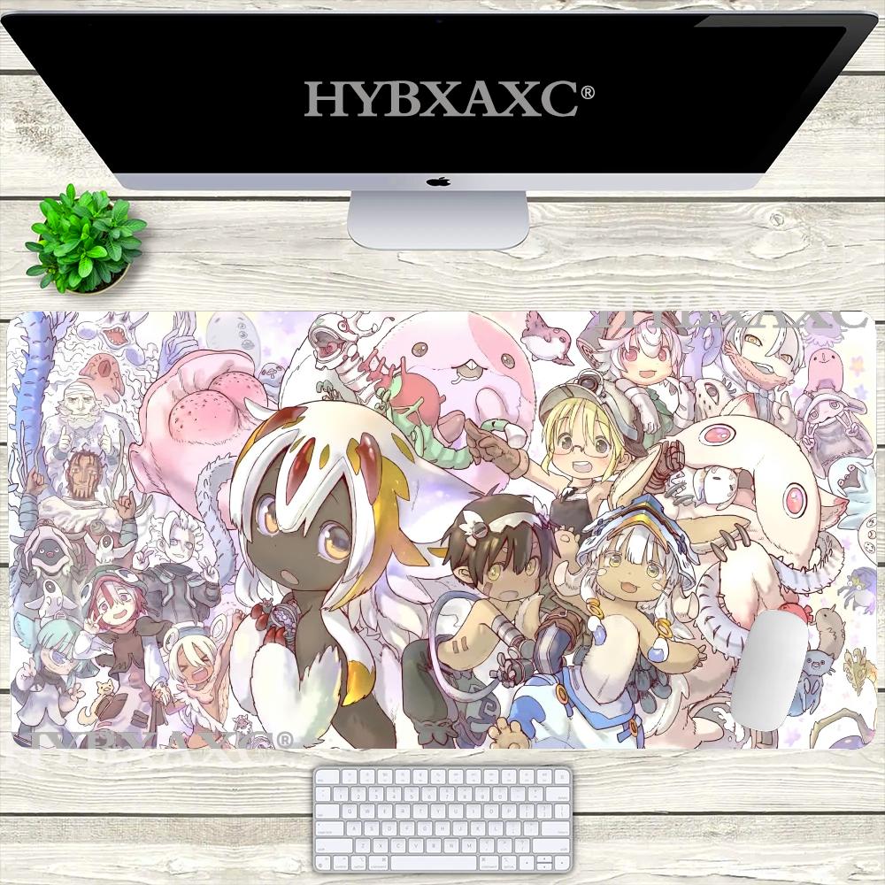 HYBXAXC Large Mouse Pad Cartoon Made In Abyss Mousepad Keyboard Desk Game Rubber Noslip Mouse Mat Gamer Riko Nanachi Mausepad
