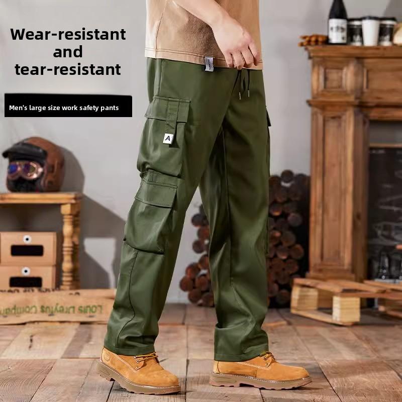 

Мужские рабочие брюки большого размера Повседневные брюки Грязеотталкивающие Летние Носимые С манжетами для строительных работ Молодежная мода XXL