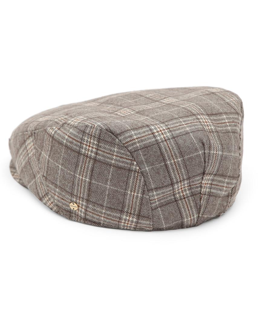 Eondeokeonteulolseutyudio Autumn Check Pattern Beret Drive Hunting / Check / Brush Grey