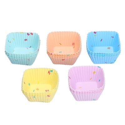 20 Pieces Bakery Portable Reusable Cupcake Liner Non-stick Muffin Baking Cup Pastry Silicone Mold DIY Crafting Bakeware