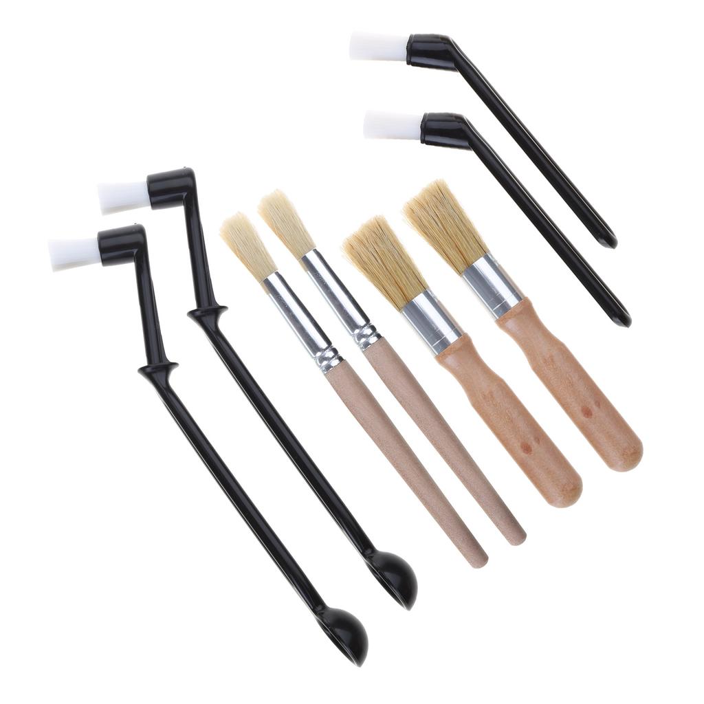 4pcs Coffee Brush Set Espresso Brush Kit Include Wooden Coffee Grinder Machine Cleaning Brush and Nylon Espresso Brush