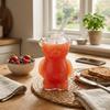 Transparent Bear Coffee Mug 320ML Milk Tea Straw Cup Multi-purpose Clear Bear Glassware  Milk