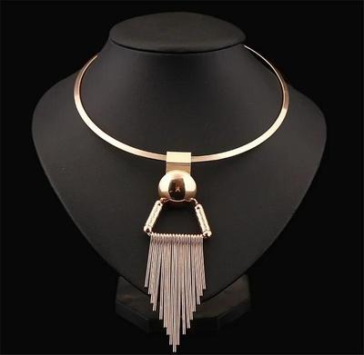 Collar Alloy Tassel Fashion New Necklace Decoration for Women African Beads Jewelry Necklace Woman Accessories Torques Jewellry