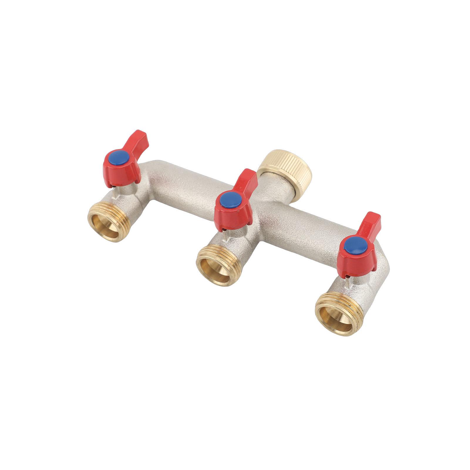 

Brass Garden Hose Splitter 3 Way Hose Splitter with Individual On Off Valve 3 4 Inch Threads