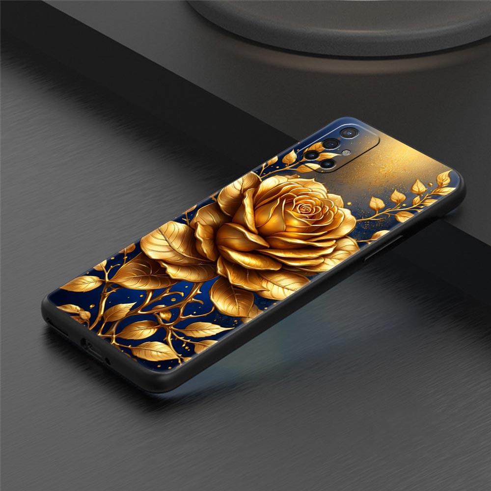 Phone Case For Oneplus 13R 12R 10R 13 12 11 10T Nord N100 N10 Z N30 CE 3 2 2T Pro Lite 5G Soft TPU Cover Gold Rose Love Heart
