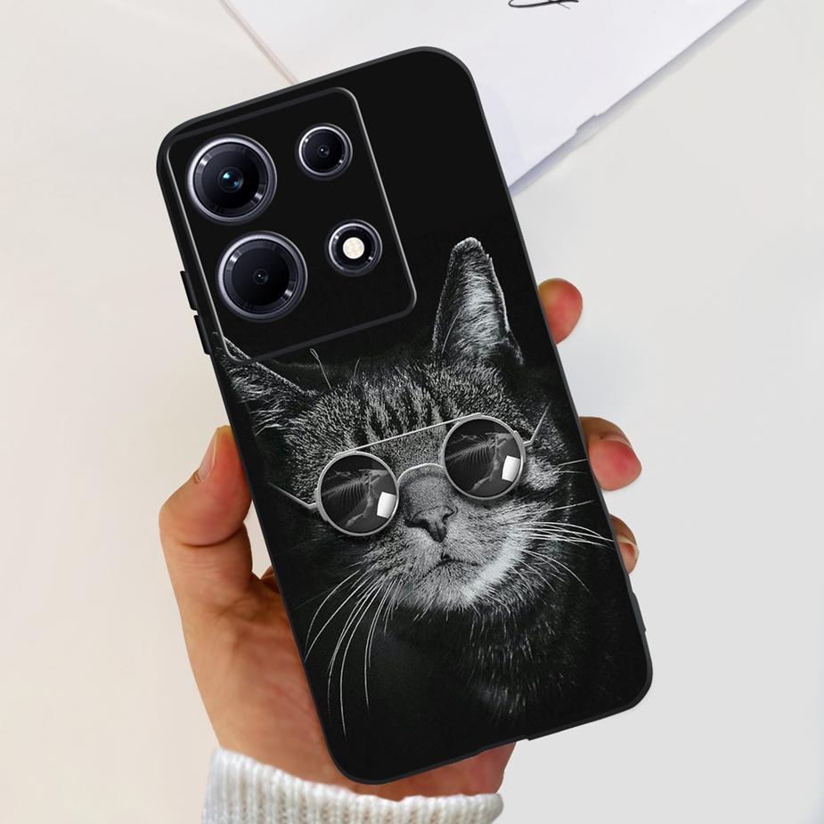 For Infinix Note 30i Case X6716 Stylish Cat Flowers Painted Cover Soft Silicone Phone Case For Infinix Note 30 Pro Note30 Bumper