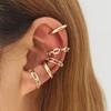 Women's Ear Cuff Set No Piercing Ear Wrap Ear Climber Gold Plated Huggie Hoop Earrings Geometric Hollow Out Statement Ear Jewelry Gift