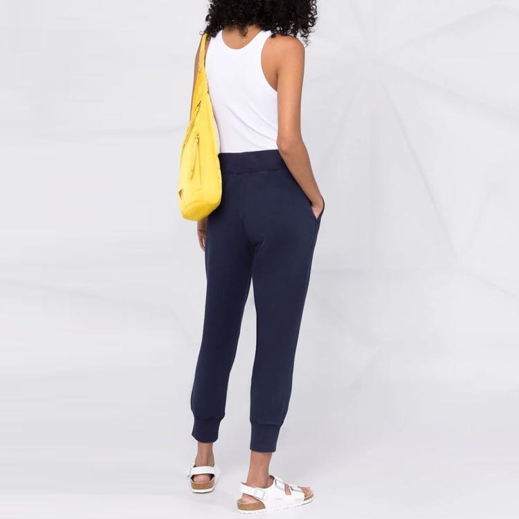 Polo Ralph Lauren FW21 Logo Embroidered Solid Color Drawstring Ankle-Length Sports Pants Women pants Blue 211794397-003
