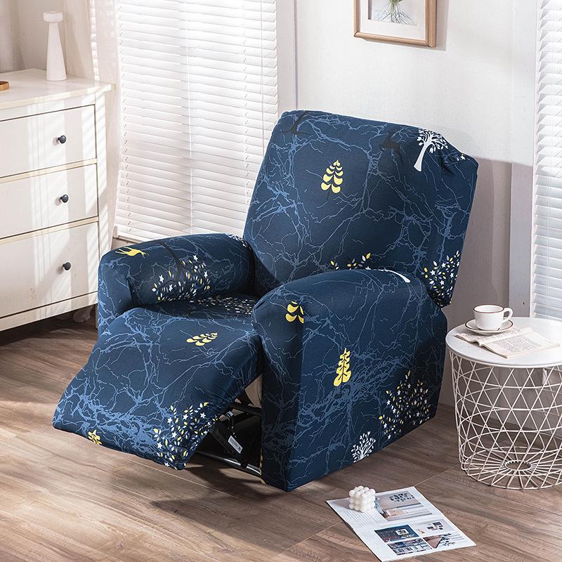 4pc/set Milk Silk Stretch Recliner Sofa Covers Printed Elastic Armchair Chair Slipcovers for Living Room Furniture Protector