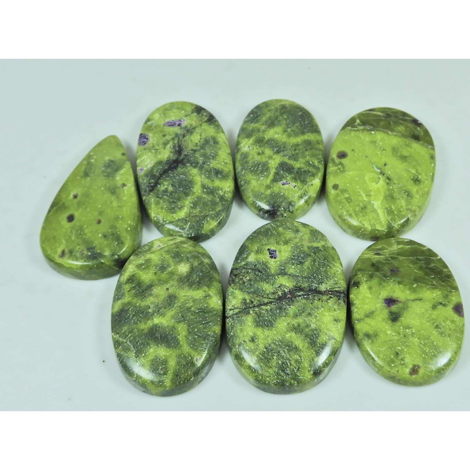 07Pcs Natural Atlantisite Mix Shape Cabochon Loose Gemstone 203Cts. Lot C-2960