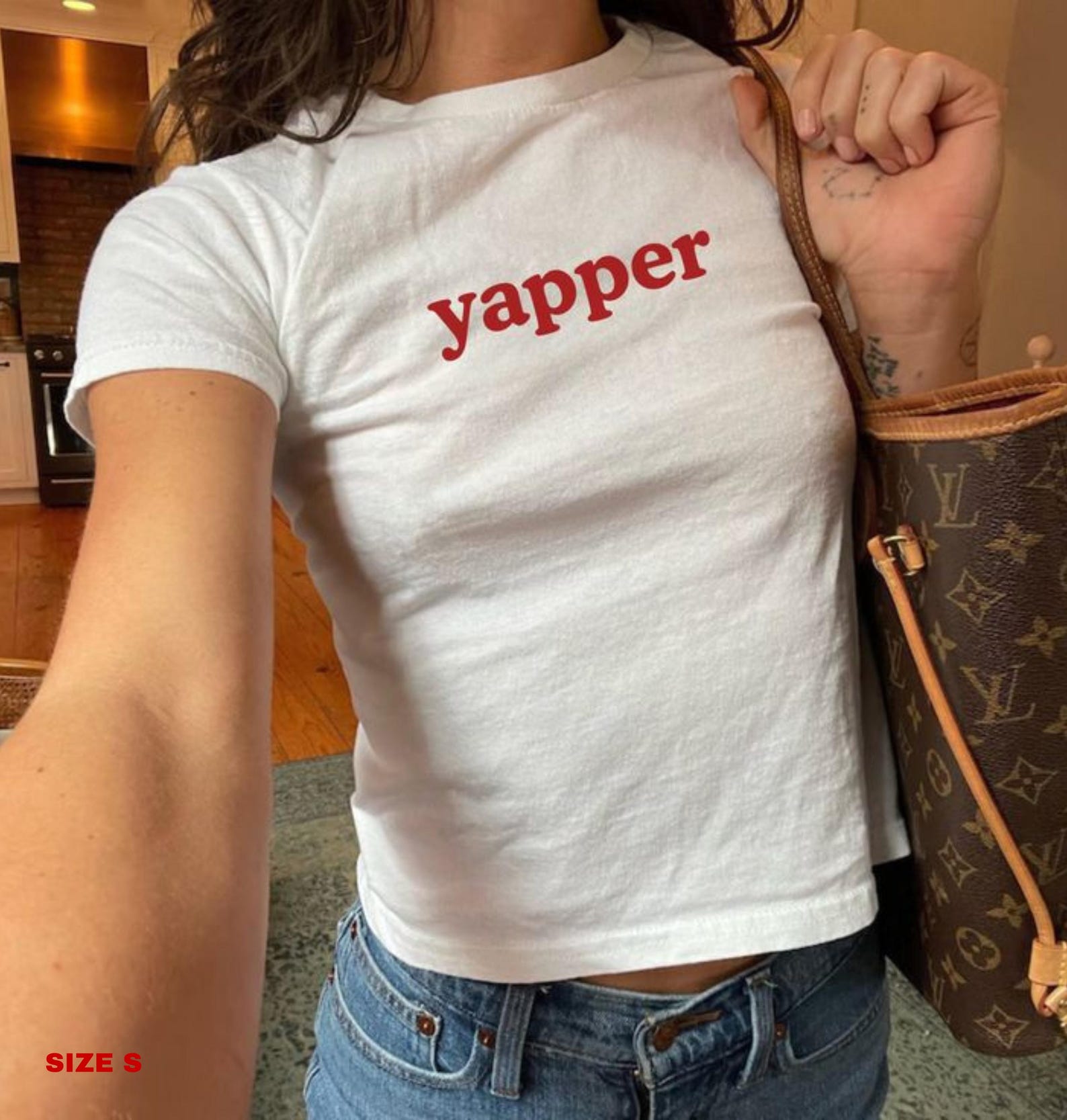 YAPPER Graphic Tee: Trendy White Cotton T-Shirt S