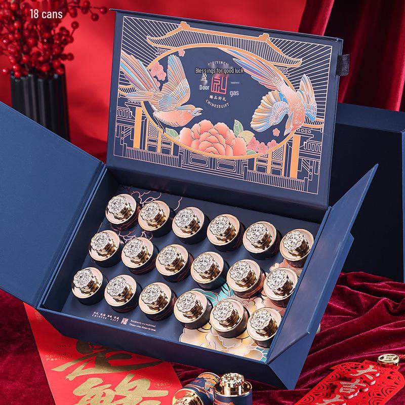 Small Tea Gift Box: American Ginseng, Black Goji Berry, Silver Needle, Da Hong Pao