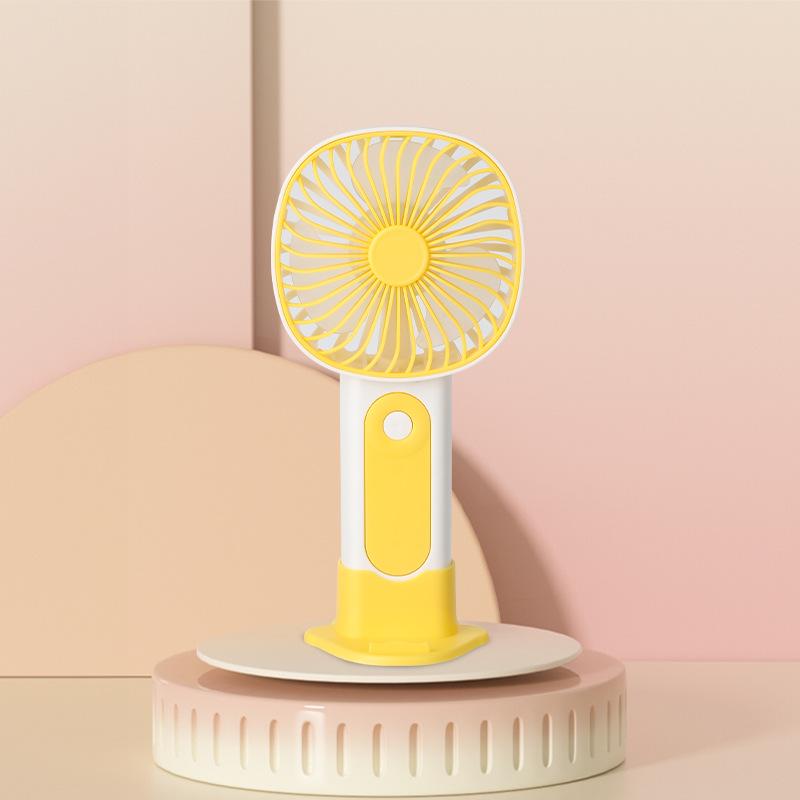 Mini Cartoon USB Rechargeable Handheld Fan - Three-Speed, Silent, Strong Wind Portable Desktop Fan