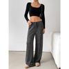 Women's Clothing, New Styles, Casual Pants, Striped, Solid Color, Elastic, Drawstring, Cotton, Straight Leg Pants