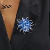 Brooch Women Flower Shape Sparkling Rhinestones Inlaid Practical Pin Glossy