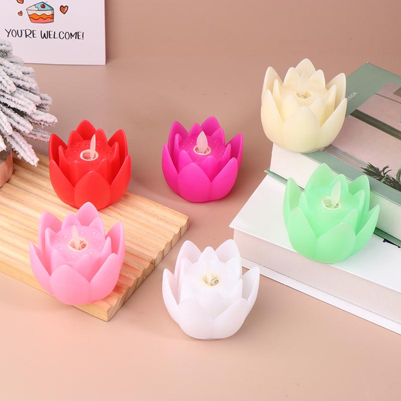 Lotus Lantern In Front Of The Temple Led Electronic Candle Lamp Buddhist Hall Lanterns Wishing Light Temple Festival Decoration