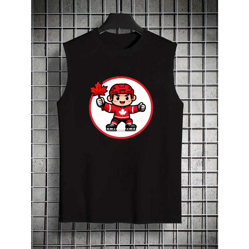 

Hockey Print Men s Tank Top Breathable Lightweight Summer XXL чорний