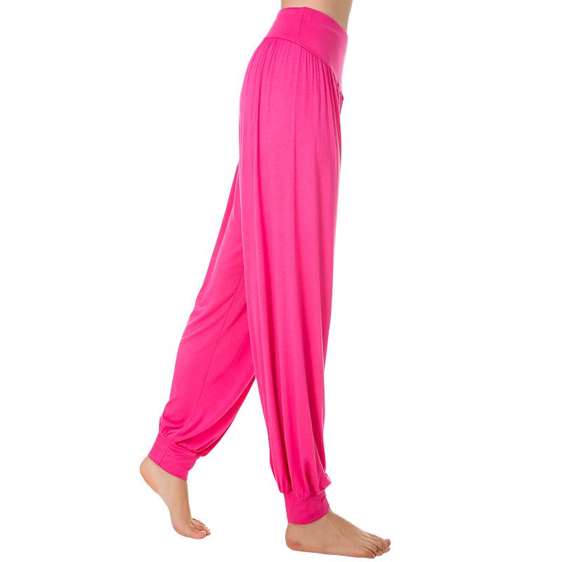 Dámské modální harémové kalhoty s širokými nohavicemi na jógu: Dlouhé, pohodlné taneční/sportovní sukně-kalhoty