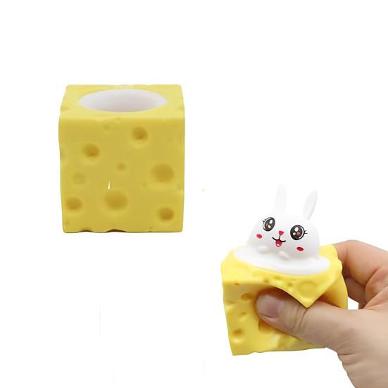 1/3/6/12 Stück Pop-Up Hase Karotte Quetschspielzeug Angstlinderung Poppender Hase Käse Fidget Spielzeug Langsam aufsteigend Entspannung Stressball Osterkorb Füllmaterial