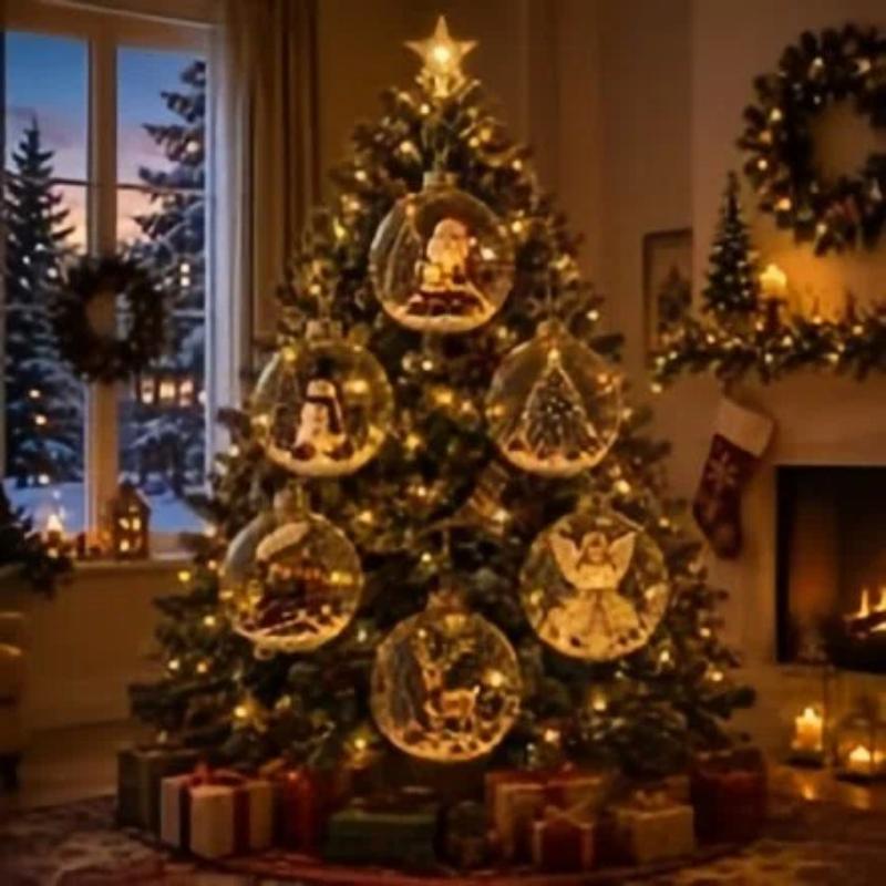 Addobbo Luminoso per la Storia di Natale - Addobbo Diorama Luminoso di Natale, Mini Scena Illuminata con Luce LED Calda, Mini Luminoso