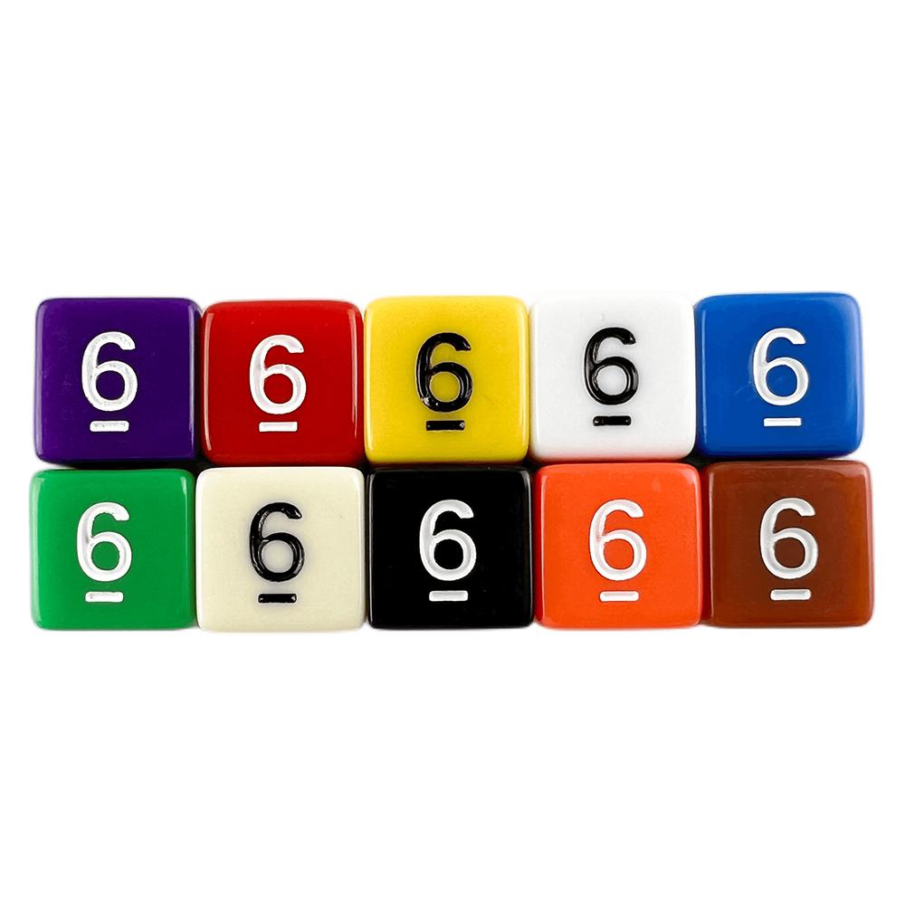 10pcs 6 Sided Dice Digital Game Dice for DND Board Game