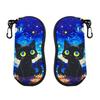 Creative Hanging Eyeglass Case Soft Leather Sunglasses Storage Bag Cute Print with Clip Reading Glass Pouch for Kids Women Men