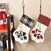 Craft Holiday Hanging Paw Shaped Fireplace Ornaments Christmas Stockings Decoration Pet Supplies