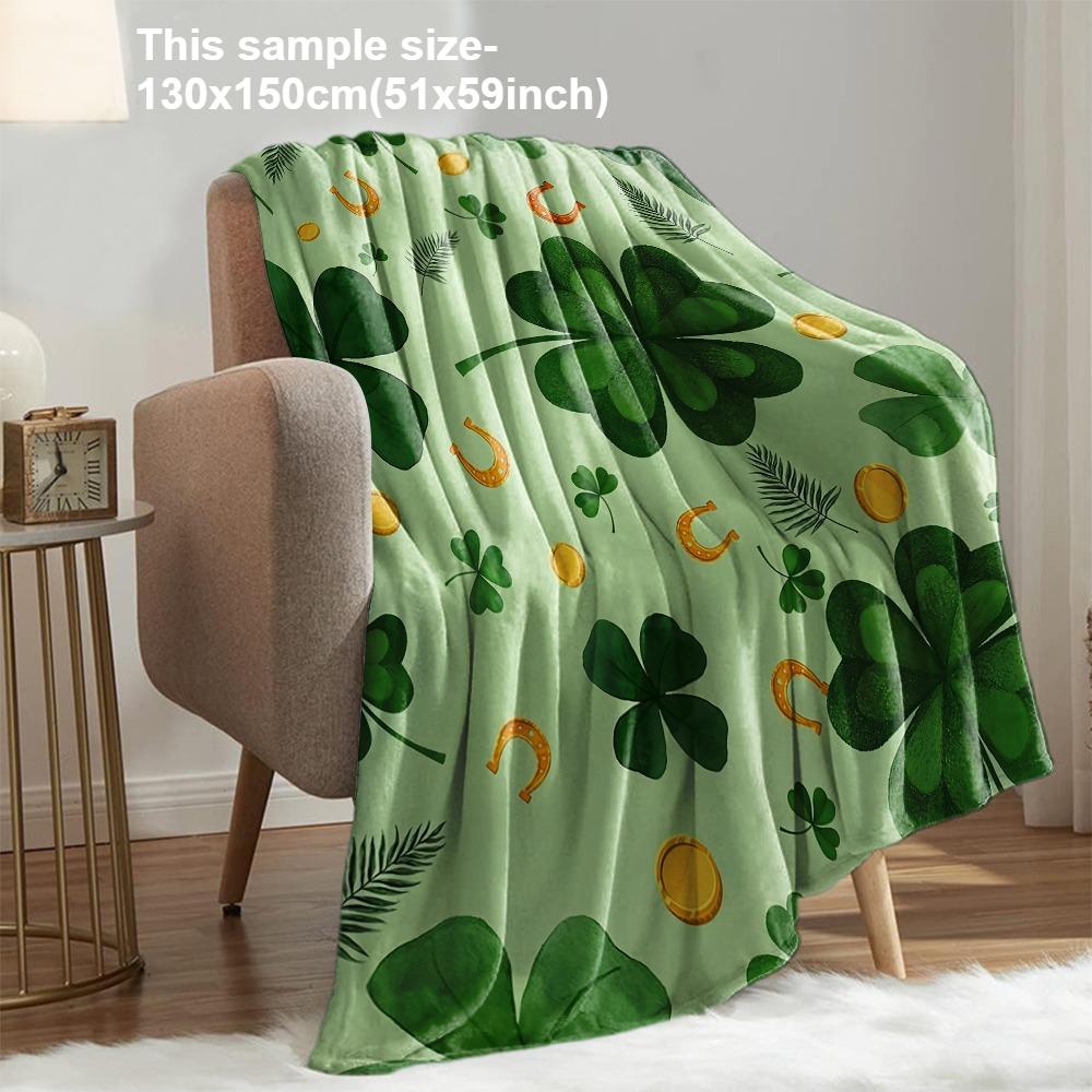 1PC Clover Blanket For Women Men throw Anniversary Gifts for Boyfriend Girlfriend Wife Husband Festival Gifts Soft Warm Blankets