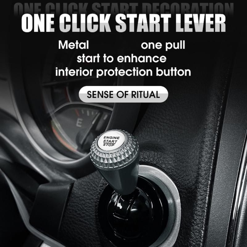 Universal Chrome Plated Car Start Button Lever With 4 Color Option Suitable For Interior Upgraded And DIY Installation