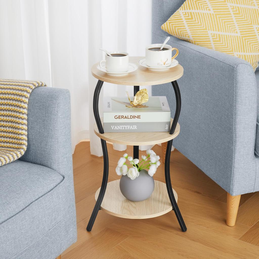ZEXVIDA Round Retro Side Coffee Bedside Living Room Side Sofa Side Folding Side 30cm Wide X 30cm Deep X 55cm High Table, Table, Table, Table, Table,