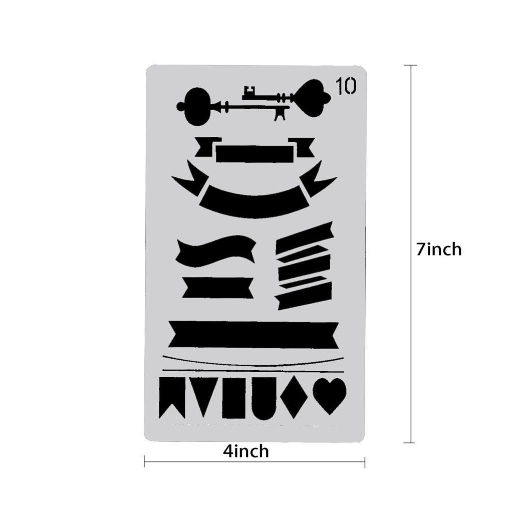 20 Pieces Reusable Painting Stencils DIY Hollow Lacework Painting Multi Functional Planner Templates Scrapbook