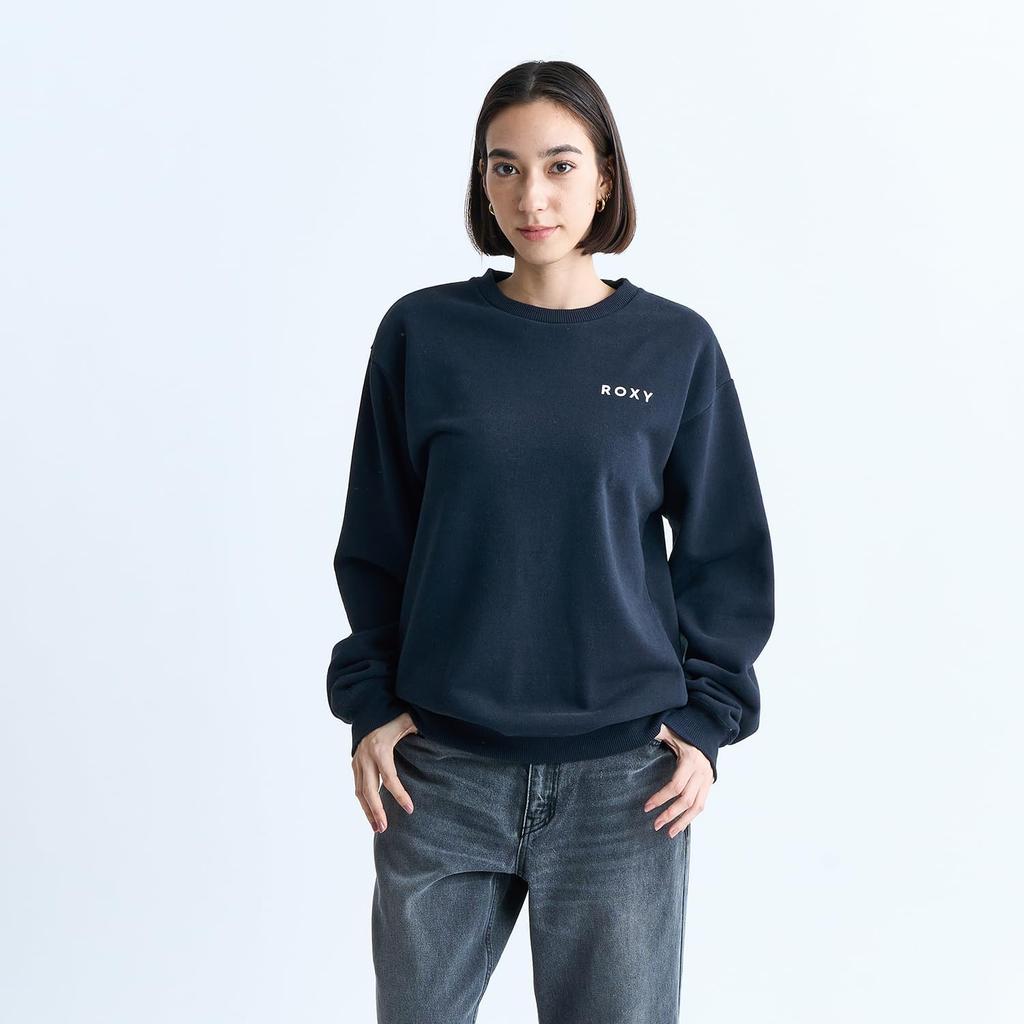 Roxy Regular Fit Crew Neck Sweatshirt with Back Black Women's Print,
