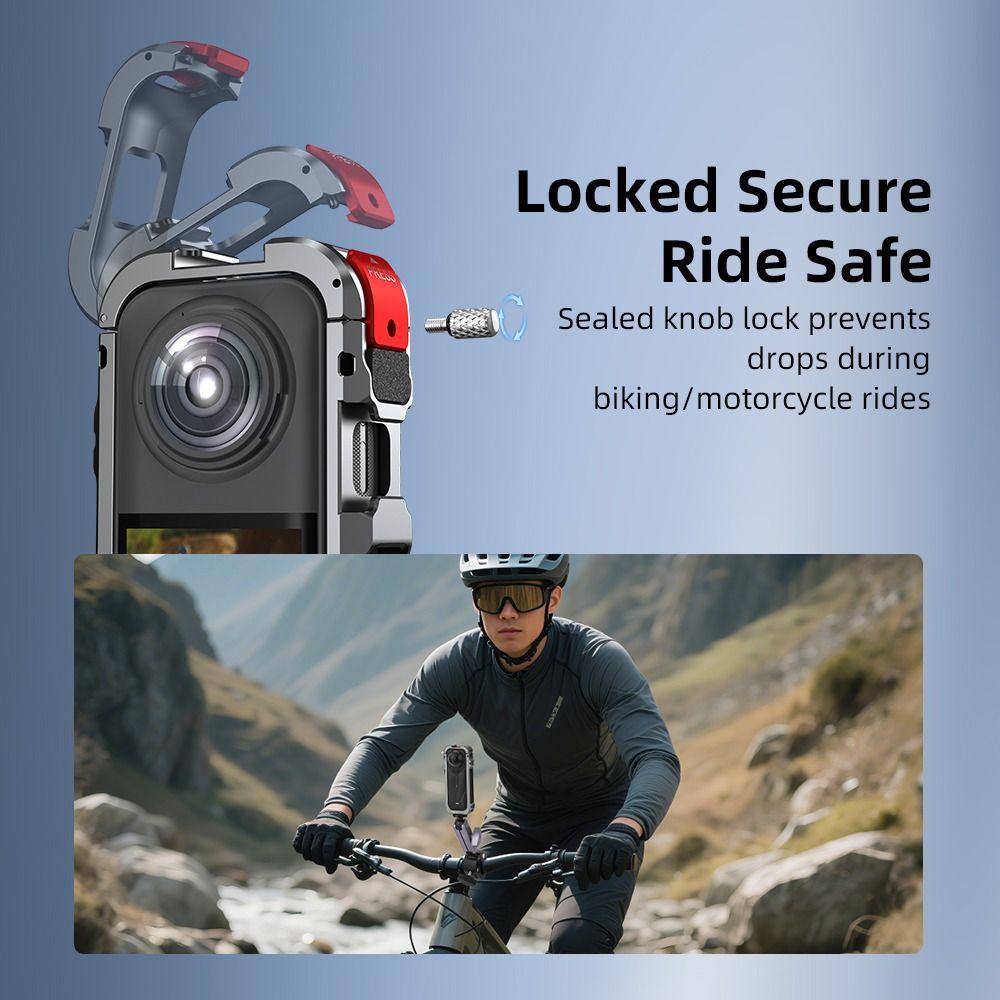 with Lens Cover Metal Frame Aluminum Alloy Camera Cage for Insta360 X5 Action Camera Accessories