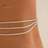 Fußkettchen für Damen, dreilagig, glänzende Oberfläche, verstellbare Länge, schlichter Stil, Knöcheldekoration, Schmuck, Party, Strand, Alltag, Fußkette, Jahrestag, Geburtstag