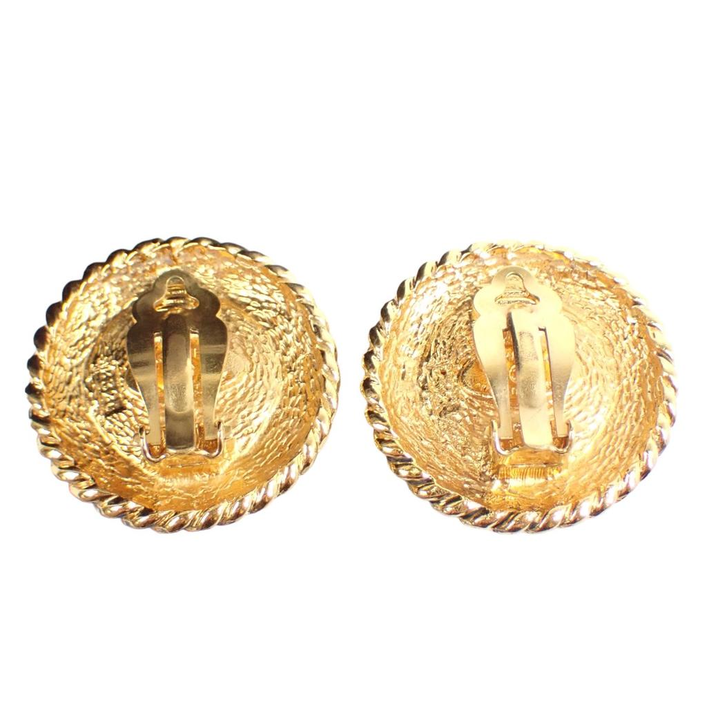 CHANEL Engraved, large Gold Plated Earring Gold Plated gold Women Used