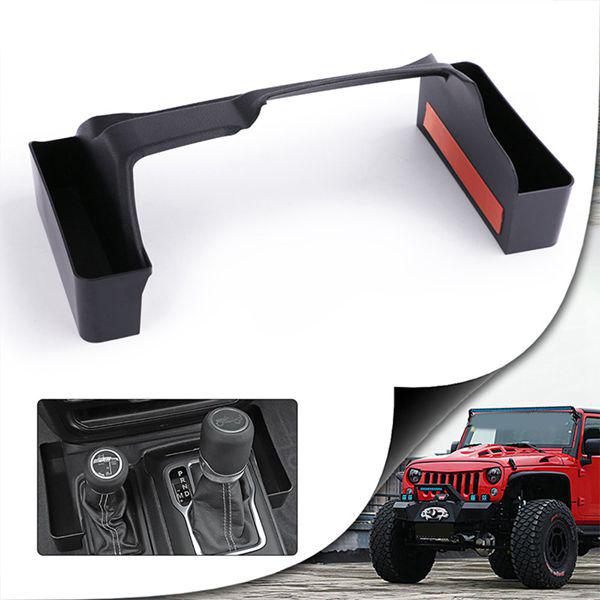 Black ABS Plastic Gear Shift Lever Storage Box - 1 pc None
