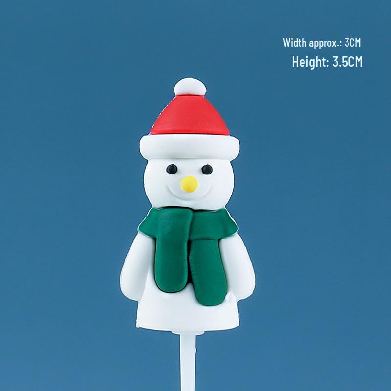 Christmas Decor Set: Card Inserts, Cake Toppers, Cup Garland, Wreath Ornaments, Strawberry Tower, Cartoon Star & Tree Decorations.