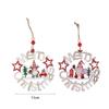 Hollowed Out Christmas Tree Pendant Rudolph Christmas Decoration Christmas Wooden Pendant  Festival